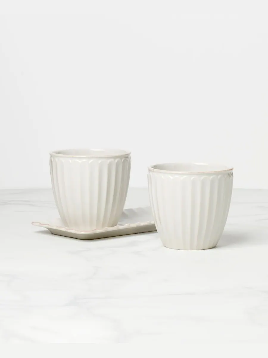Набор подносов для трав French Perle Scallop Lenox — изображение 3 из 5, белый