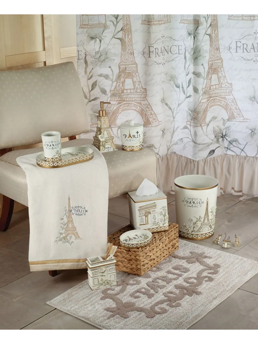 Набор из 12 крючков для душевой занавески Paris Botanique, расписанных вручную из смолы Avanti — изображение 2 из 3, белый