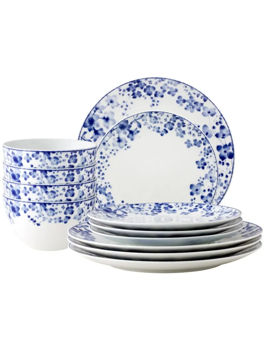 Набор посуды Bloomington Road из 12 предметов, на 4 персоны Noritake — изображение 1 из 10, синий