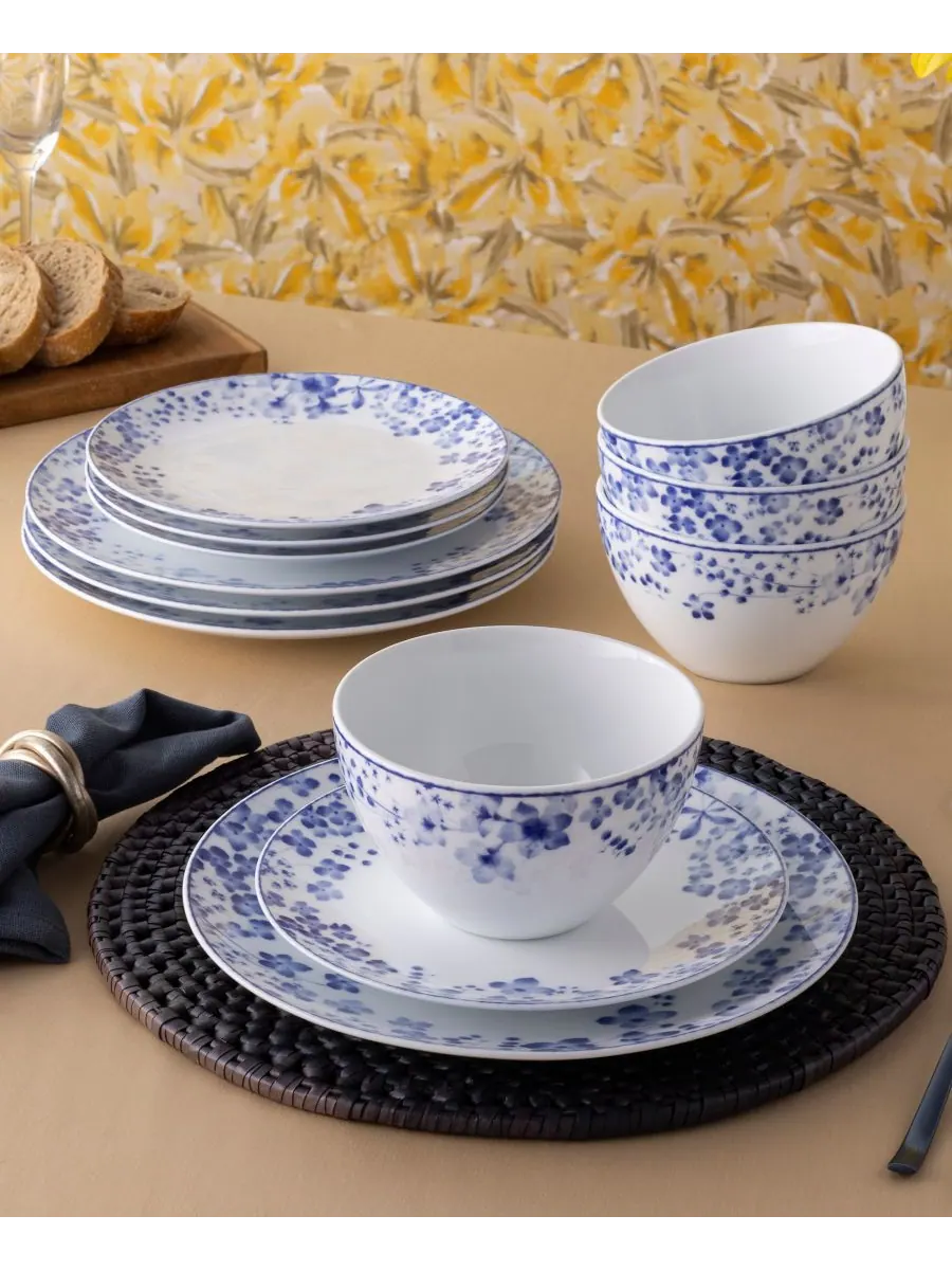 Набор посуды Bloomington Road из 12 предметов, на 4 персоны Noritake — изображение 10 из 10, синий
