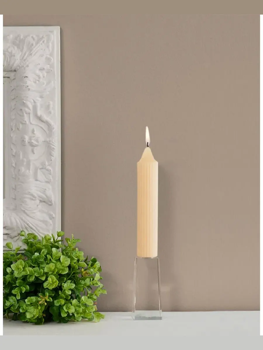 Набор из 4 конусных свечей Grecian Collenette 18 см Root Candles — изображение 3 из 3, кремовый