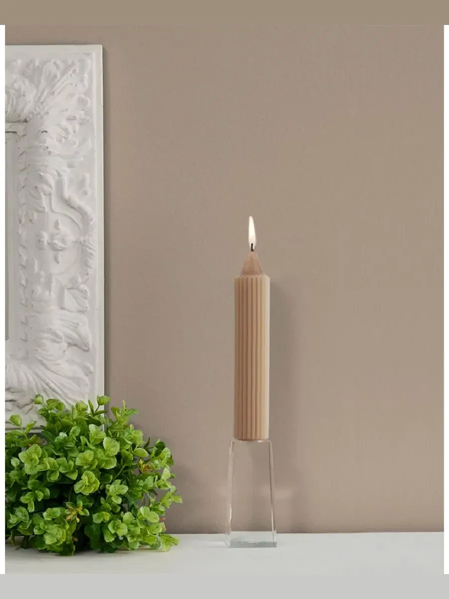 Набор из 4 конусных свечей Grecian Collenette 18 см Root Candles — изображение 3 из 3, тауп