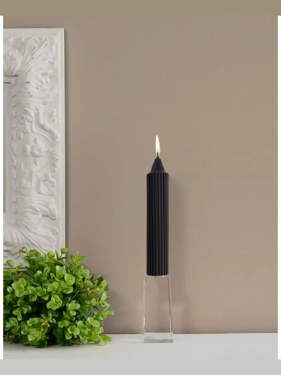 Набор из 4 конусных свечей Grecian Collenette 18 см Root Candles — изображение 3 из 3, черный