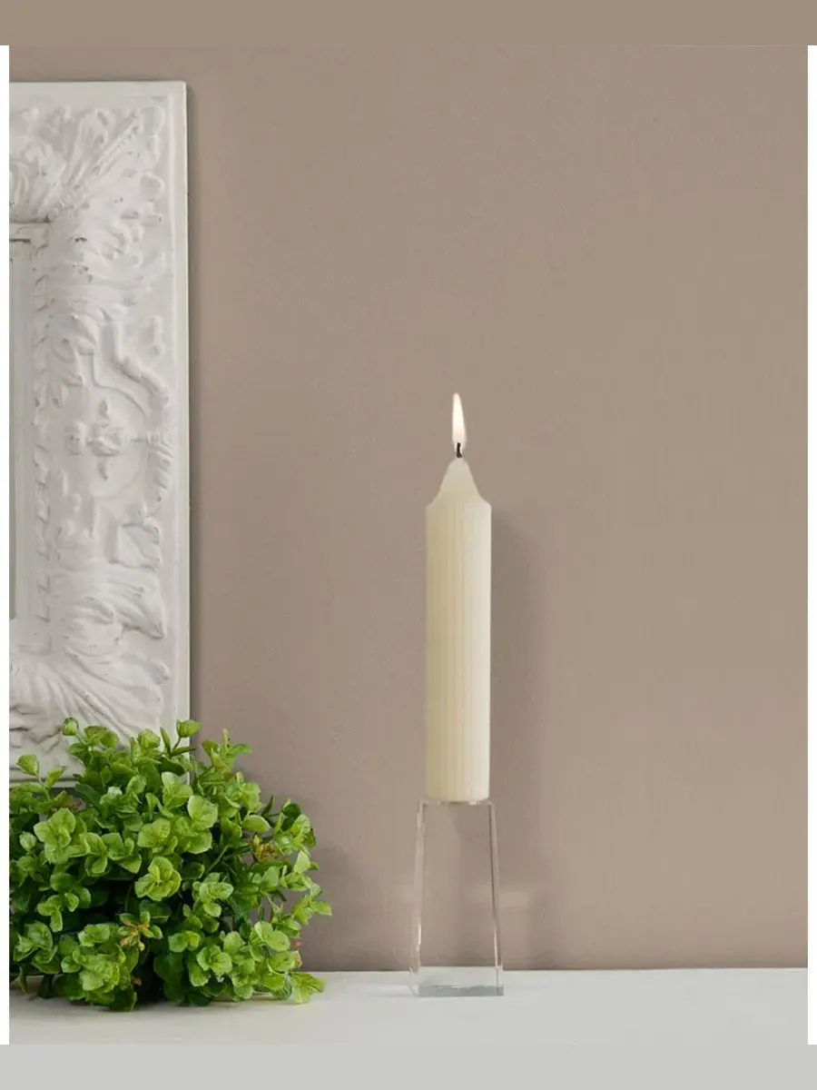 Набор из 4 конусных свечей Grecian Collenette 18 см Root Candles — изображение 3 из 6, белый