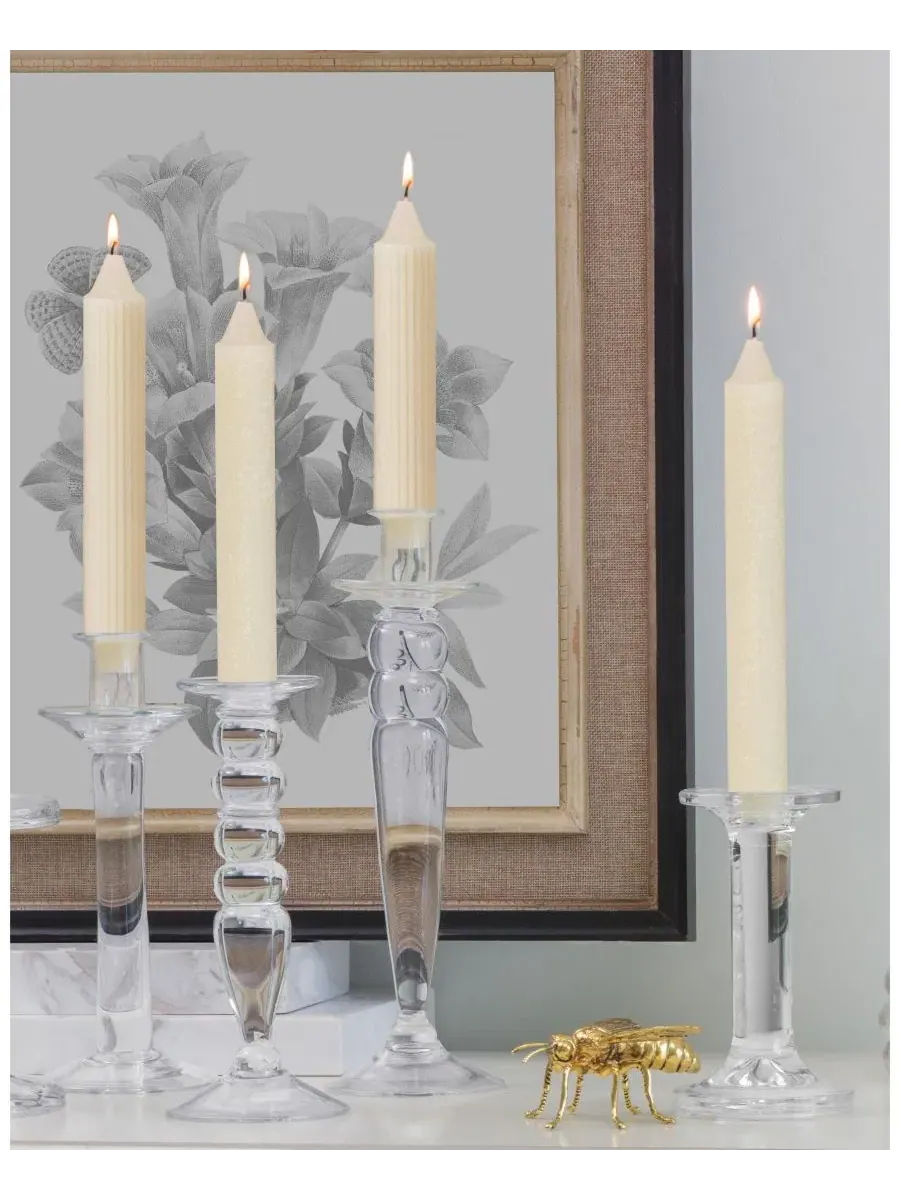 Набор из 4 конусных свечей Grecian Collenette 18 см Root Candles — изображение 5 из 6, белый