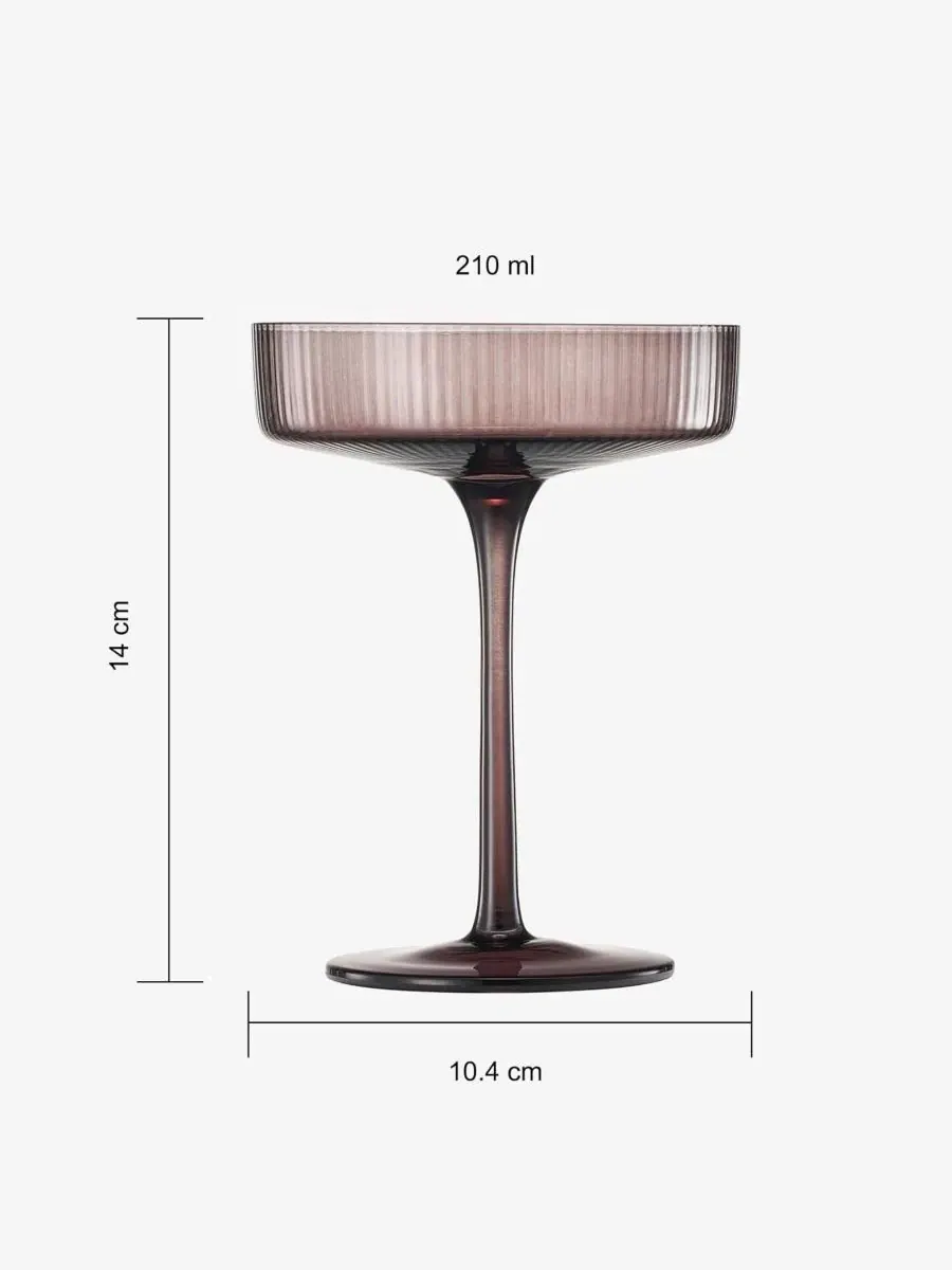 Набор из 6 бокалов-купе Venus Ribbed The Wine Savant — изображение 3 из 5, коричневый