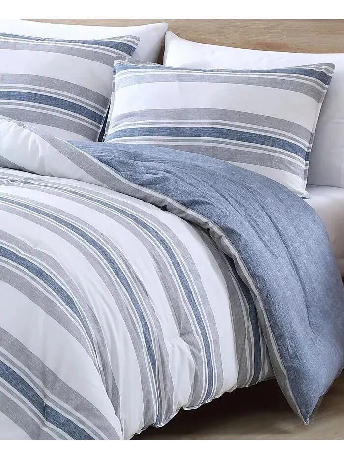Двусторонний комплект одеял Bay Shore из 2 предметов, Twin/Twin XL Nautica — изображение 3 из 5, темно-синий