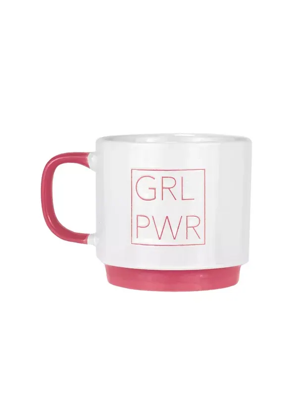 Кружка для кофе Girl Power Amici Home — изображение 1 из 4, розовый/белый