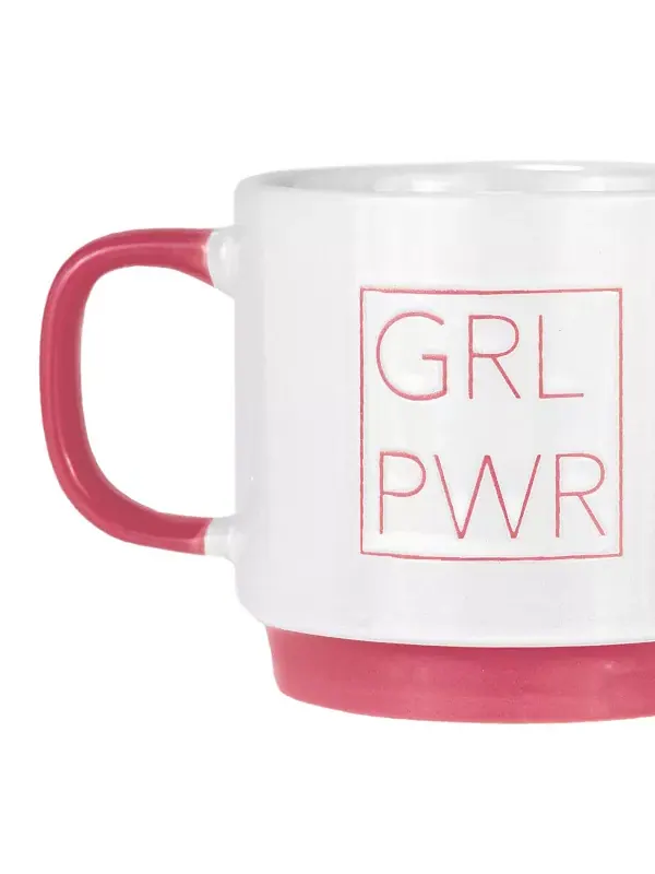 Кружка для кофе Girl Power Amici Home — изображение 4 из 4, розовый/белый