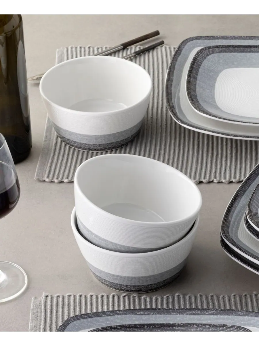 Набор из 4 мисок для хлопьев Colorscapes Layers Noritake — изображение 6 из 10, темно-серый