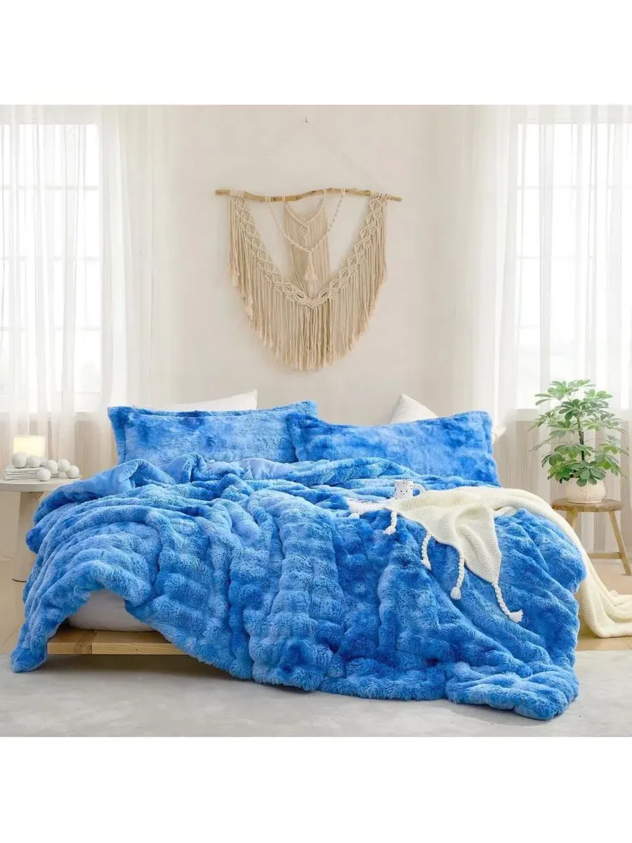 Одеяло-комфортер с эффектом снежка, 650 GSM, King Byourbed — синий