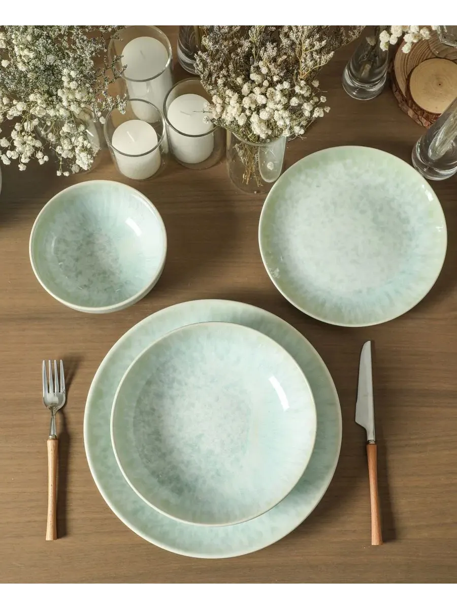 Сервиз столовой посуды Riley Stoneware Stone Lain — изображение 4 из 7, морская пена