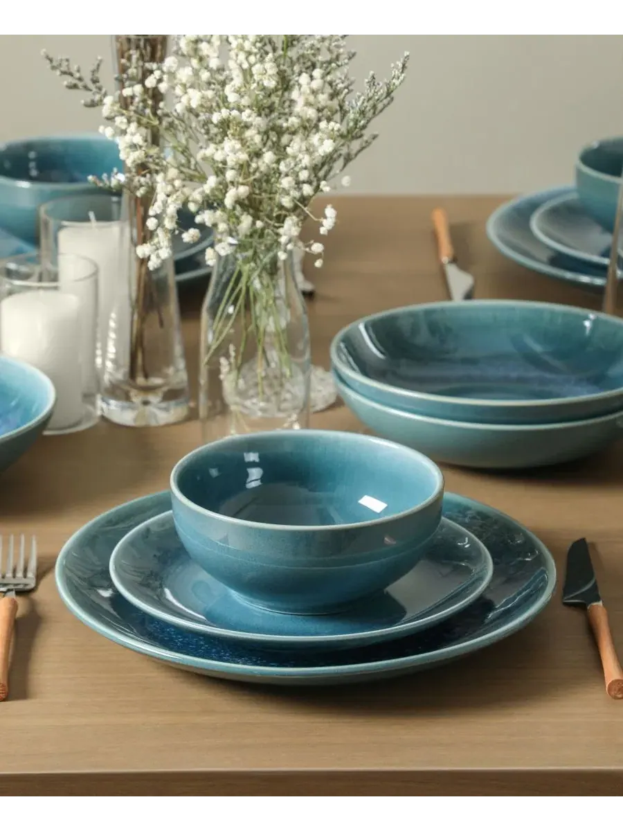 Столовый сервиз Riley Stoneware Stone Lain — изображение 2 из 7, синий
