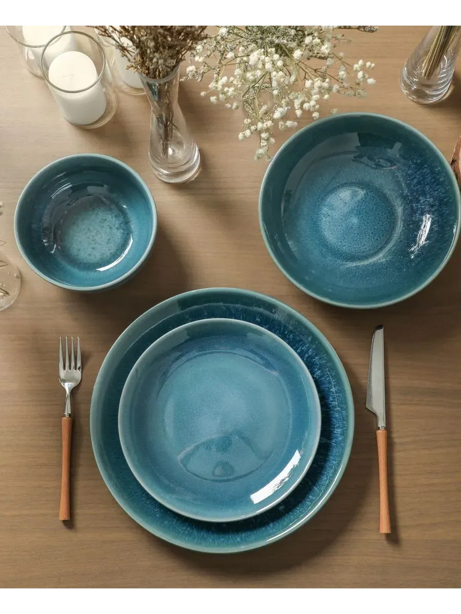 Столовый сервиз Riley Stoneware Stone Lain — изображение 3 из 7, синий