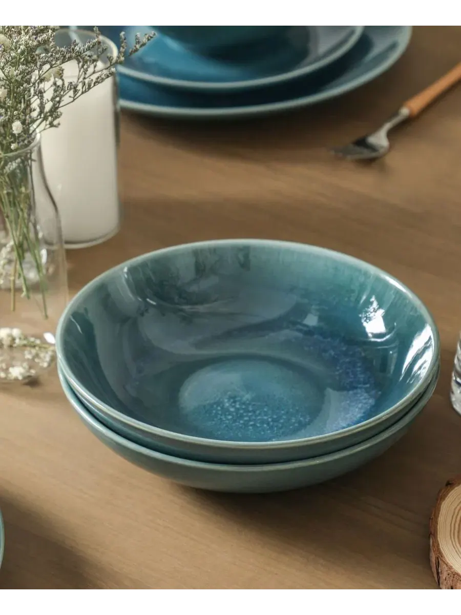 Столовый сервиз Riley Stoneware Stone Lain — изображение 4 из 7, синий