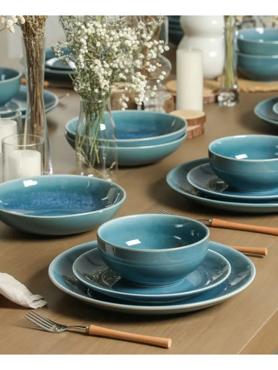 Столовый сервиз Riley Stoneware Stone Lain — изображение 5 из 7, синий