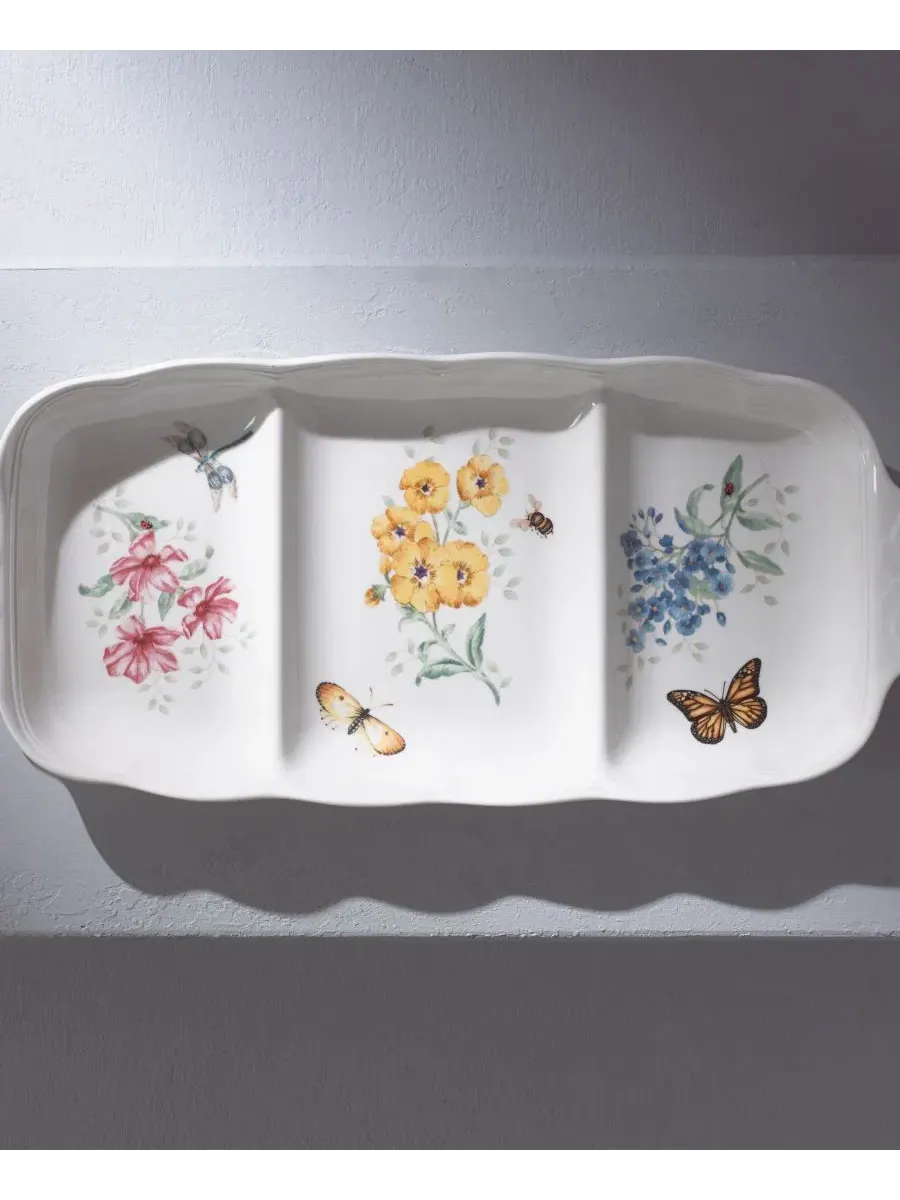 Сервировочное блюдо с разделителями Butterfly Meadow Lenox — изображение 3 из 3, нет цвета