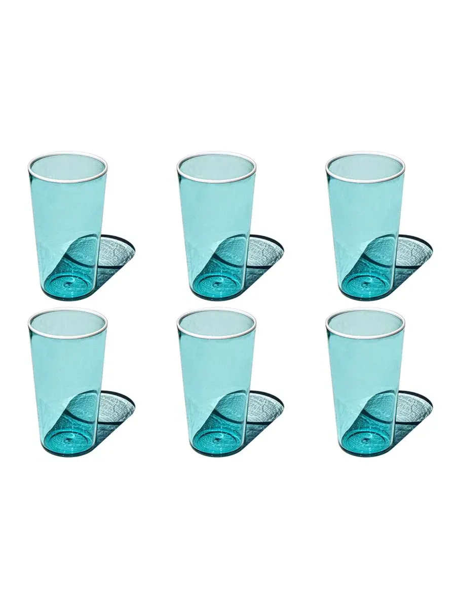 Набор из 6 стаканов акриловых Contrast, 0,64 л Abode Homewares — изображение 1 из 4, бирюзовый