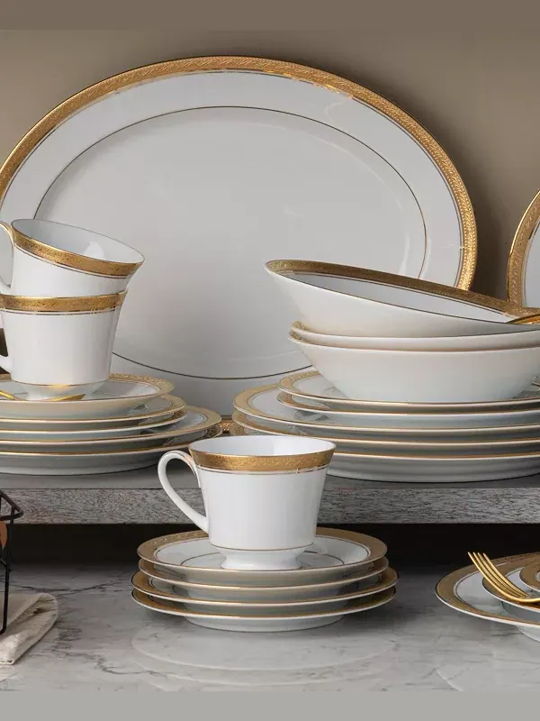 Набор из 4 чашек Crestwood gold, сервиз на 4 персоны Noritake — изображение 2 из 4, белый