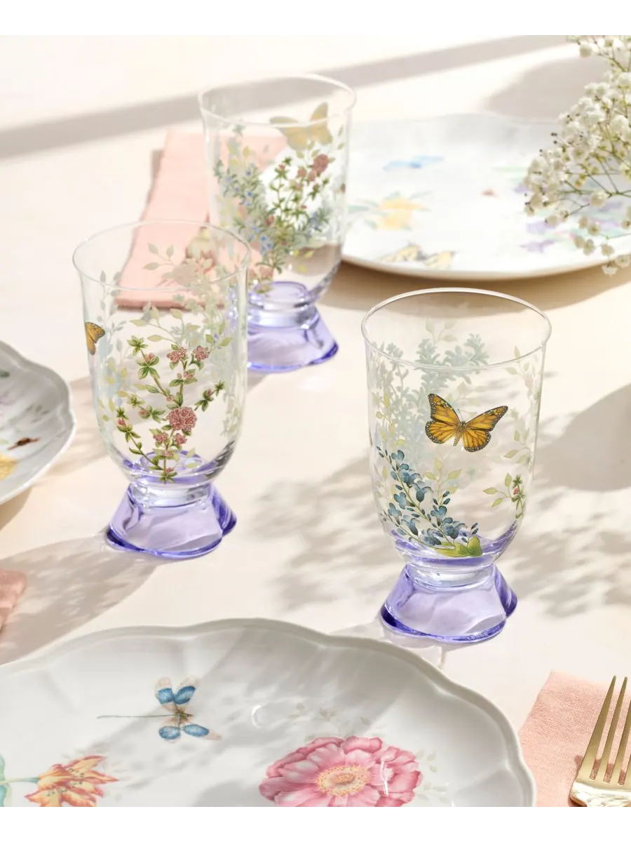 Набор из 4 высоких стаканов для трав Butterfly Meadow Lenox — изображение 4 из 4, мульти