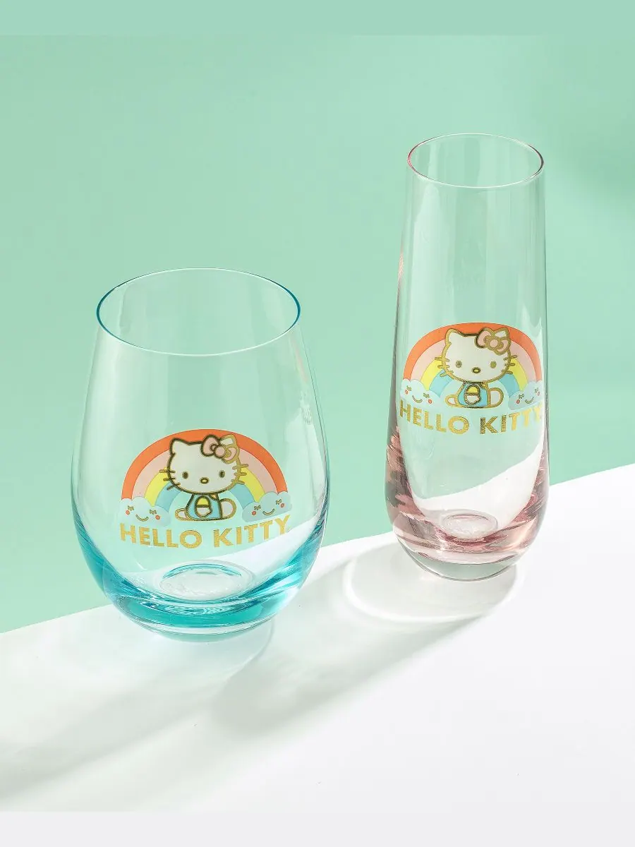 Набор из 4 стаканов без ножки Hello Kitty Sweet Rainbow JoyJolt — изображение 3 из 10, мульти