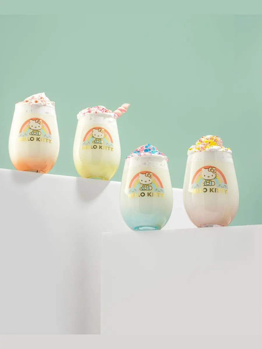 Набор из 4 стаканов без ножки Hello Kitty Sweet Rainbow JoyJolt — изображение 6 из 10, мульти