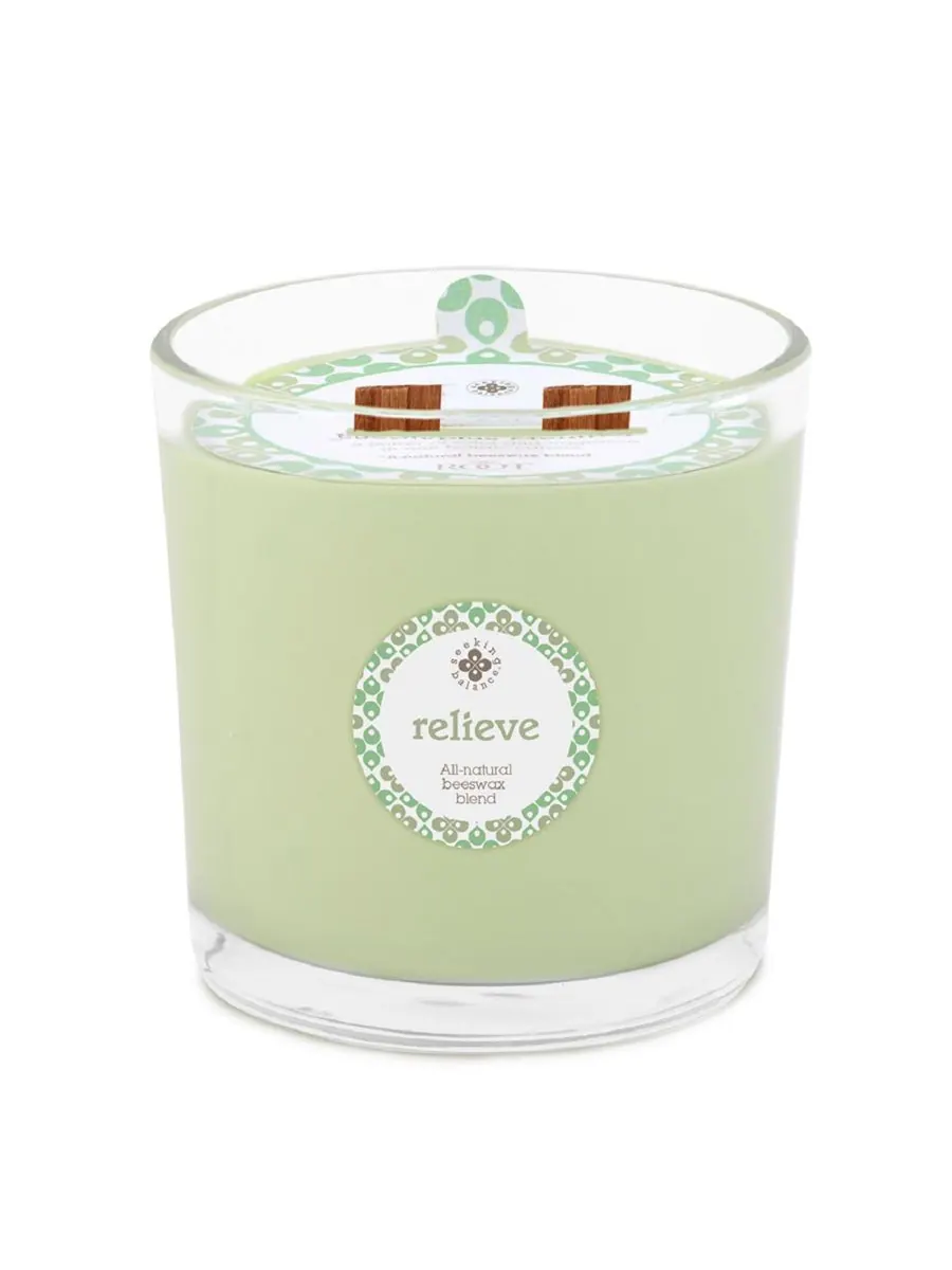 Ароматическая свеча Seeking Balance 2 Wick Relieve Eucalyptus Menthol Spa Jar Candle, 12 унций (355 — изображение 1 из 2