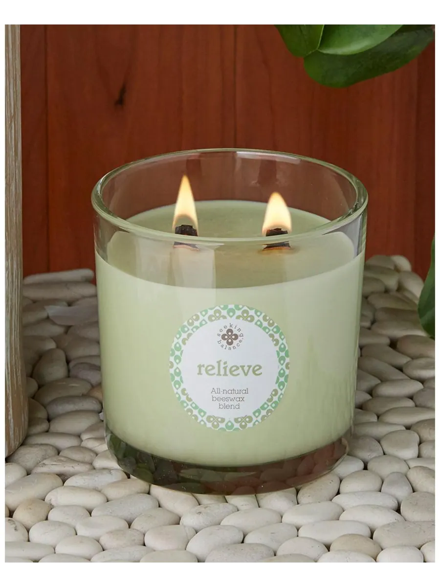 Ароматическая свеча Seeking Balance 2 Wick Relieve Eucalyptus Menthol Spa Jar Candle, 12 унций (355 — изображение 2 из 2