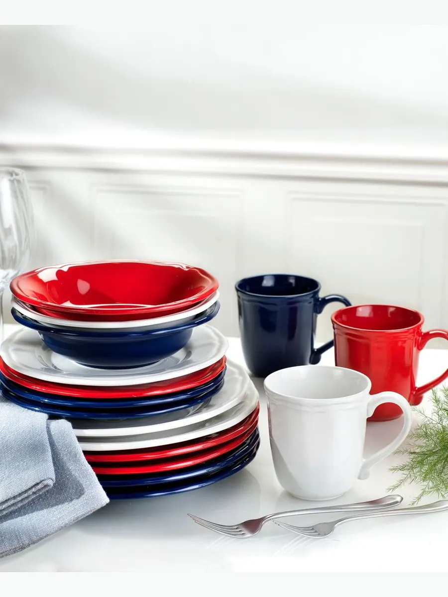 Набор посуды Siena из 16 предметов, на 4 персоны Euro Ceramica — изображение 3 из 6, красный