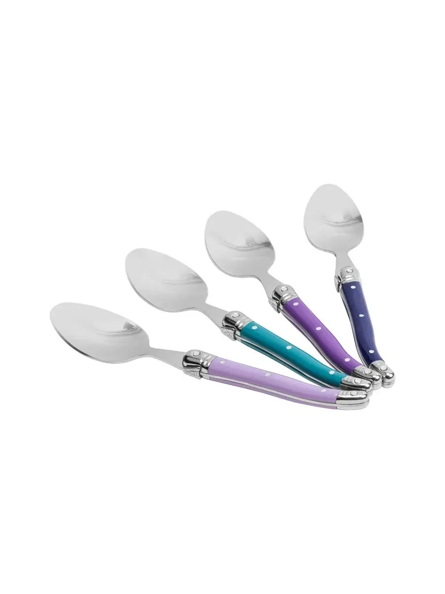 Набор из 4 кофейных ложек Laguiole Plum Rose French Home, сливовый — изображение 2 из 5, розовый