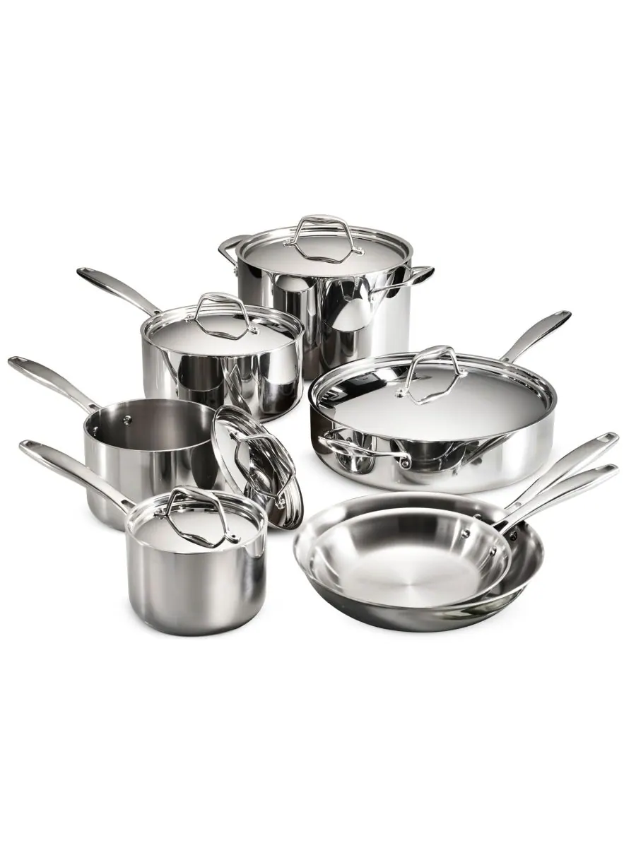Набор посуды Gourmet Tri-Ply Clad из 12 предметов Tramontina — изображение 1 из 3, серебристый