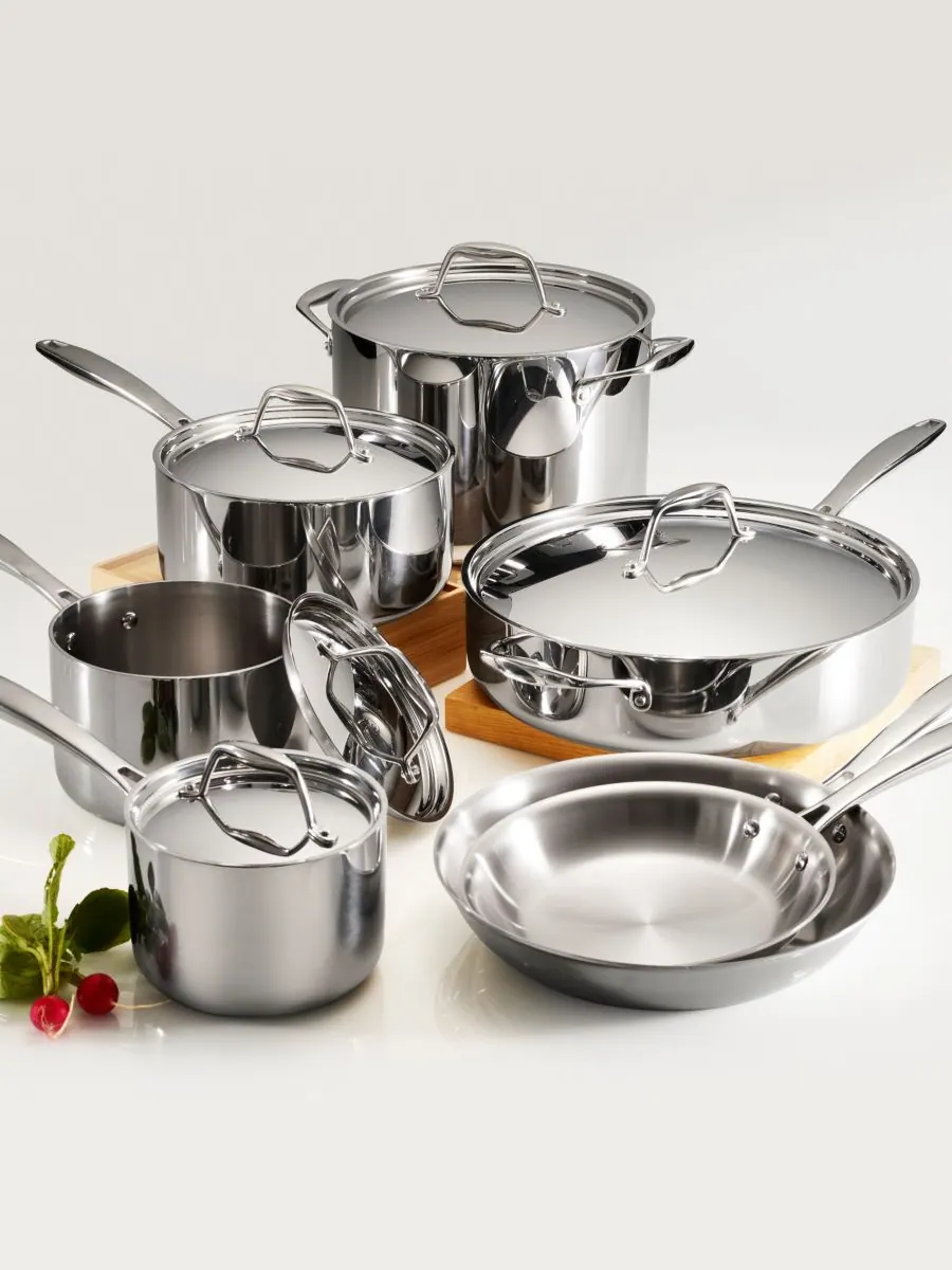 Набор посуды Gourmet Tri-Ply Clad из 12 предметов Tramontina — изображение 2 из 3, серебристый
