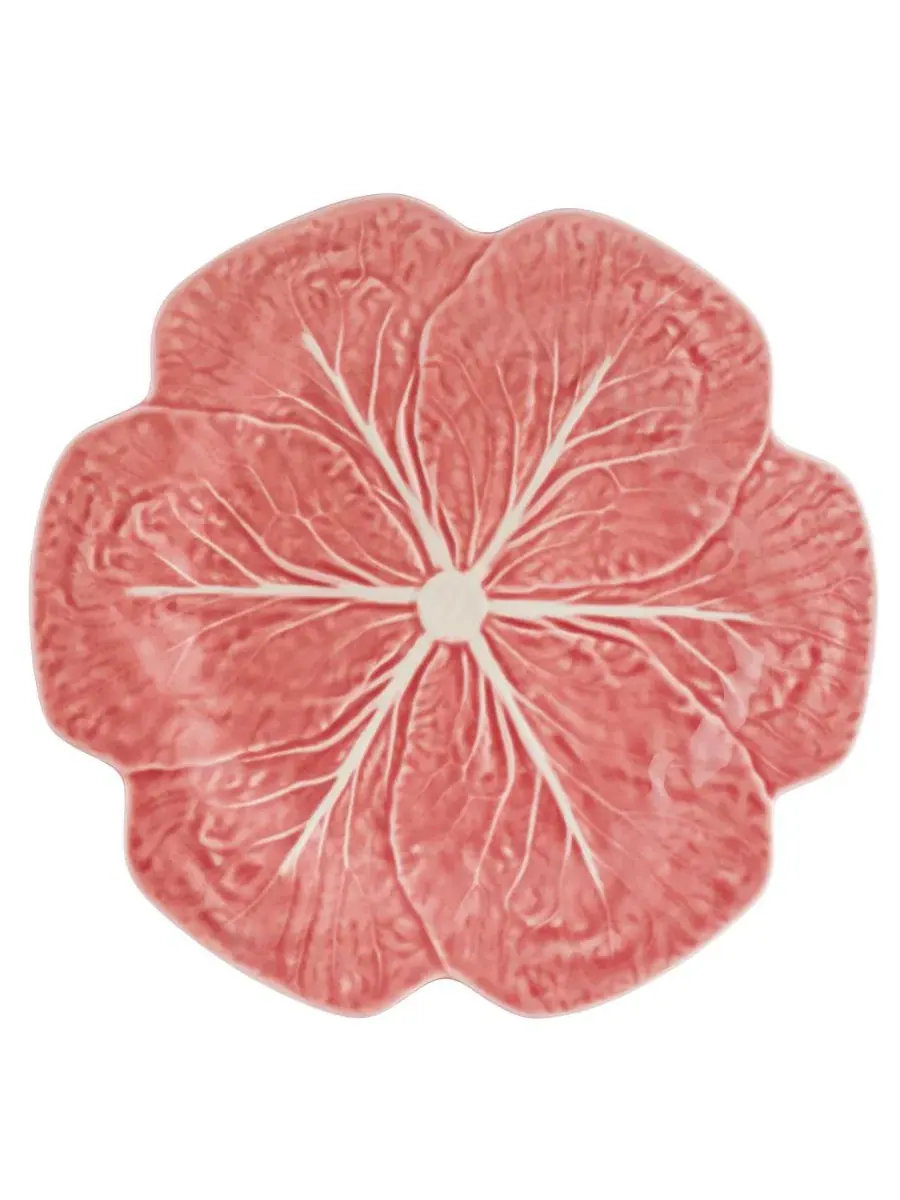 Набор из 4 обеденных тарелок Cabbage Pink Edition Bordallo Pinheiro — изображение 2 из 7, розовый