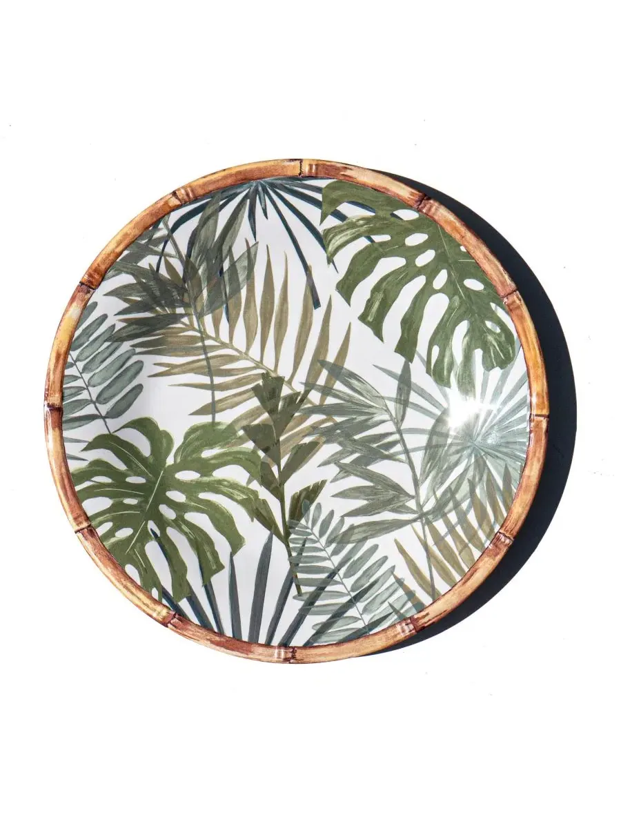 Набор из 6 обеденных тарелок Rainforest Palm NewWave Melamine Abode Homewares — изображение 2 из 5, зеленый