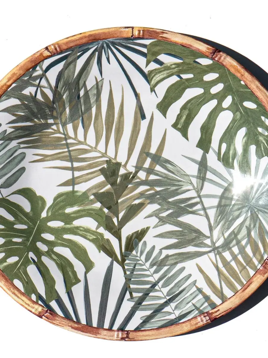 Набор из 6 обеденных тарелок Rainforest Palm NewWave Melamine Abode Homewares — изображение 3 из 5, зеленый