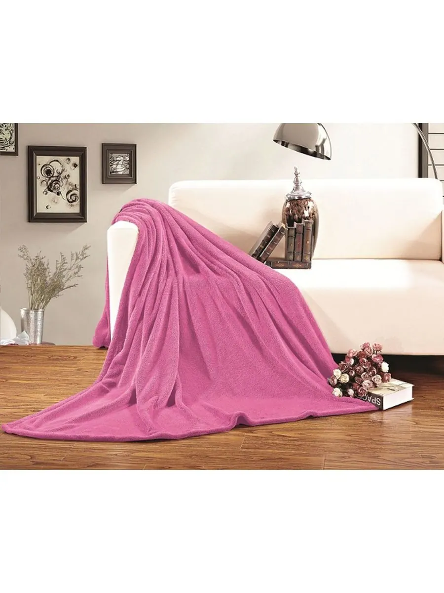 Роскошное мягкое флисовое одеяло, размер Twin/Twin XL Elegant Comfort — изображение 1 из 4, розовый