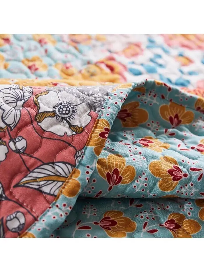 Комплекты одеял Carlie Calico Greenland Home Fashions — изображение 4 из 5, бирюзовый