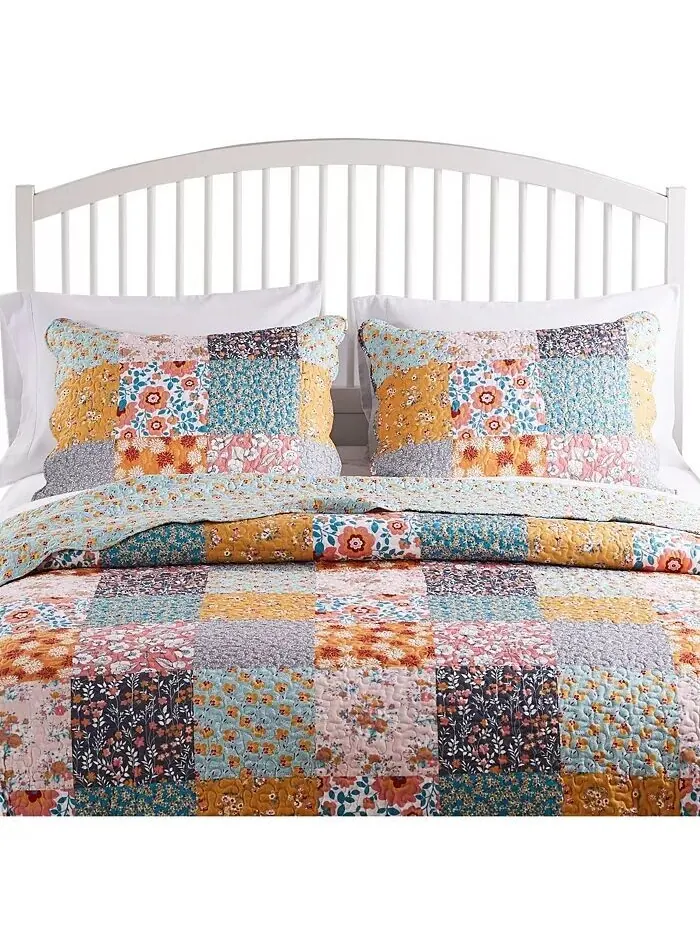 Комплекты одеял Carlie Calico Greenland Home Fashions — изображение 5 из 5, бирюзовый