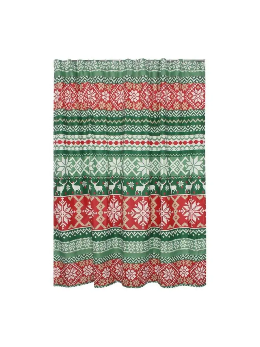 Шторка для ванной с принтом Fair Isle Greenland Home Fashions — изображение 1 из 3, красный