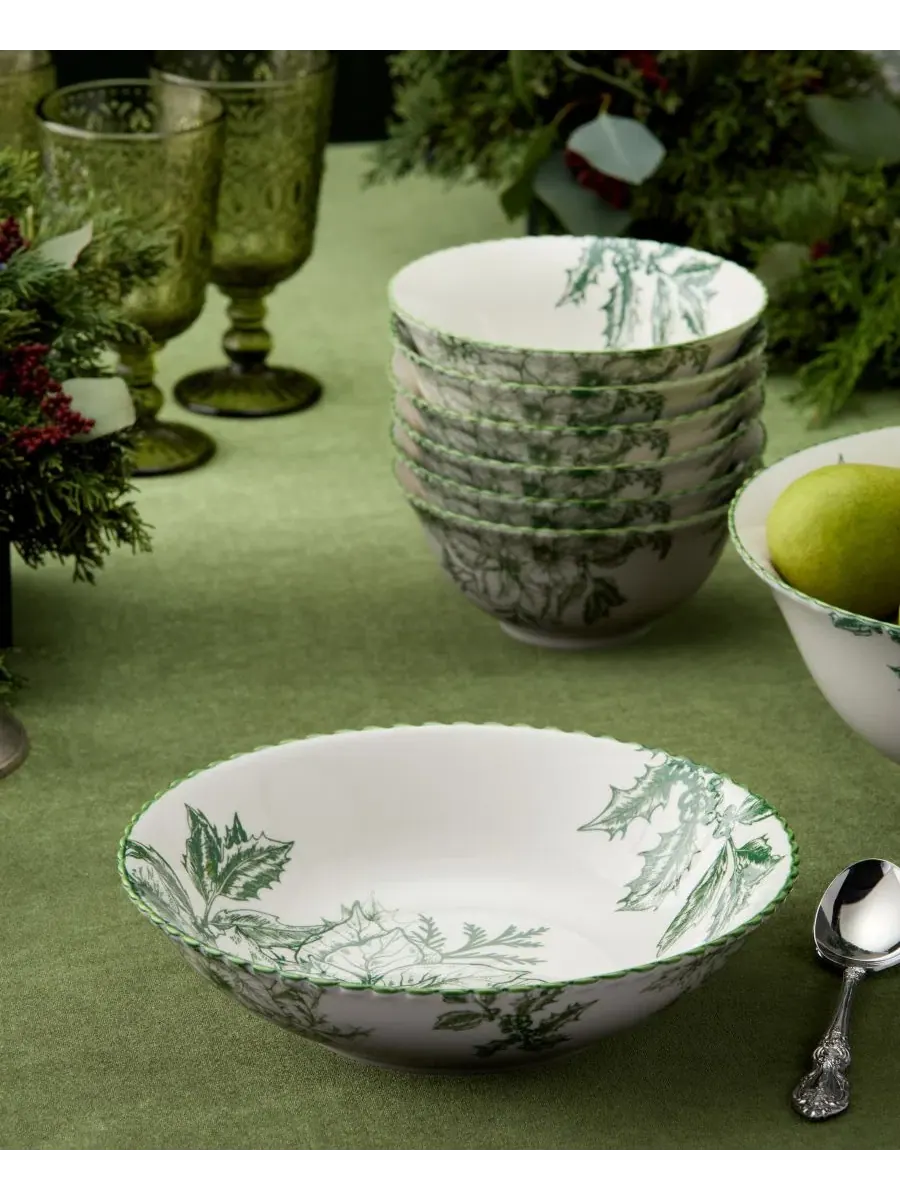 Сервировочная чаша Winter Evergreen, 30 см, 2.6 л, фарфоровая Certified International — изображение 3 из 3, мульти