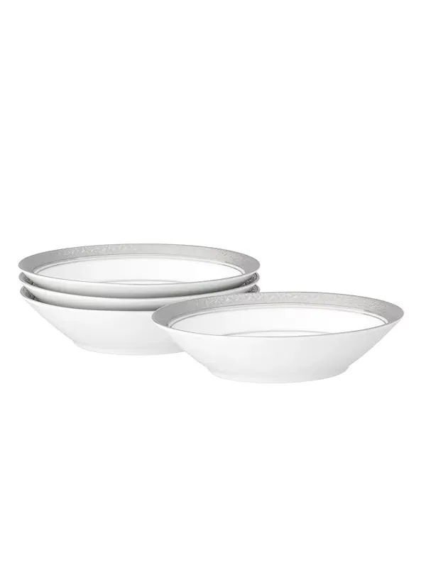Набор из 4 ваз для фруктов Crestwood Platinum, сервиз на 4 персоны Noritake — изображение 1 из 2, белый