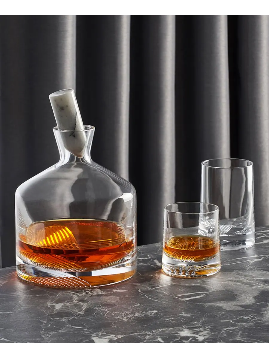 Графин для виски Alba с бокалами, набор из 3 штук Nude Glass