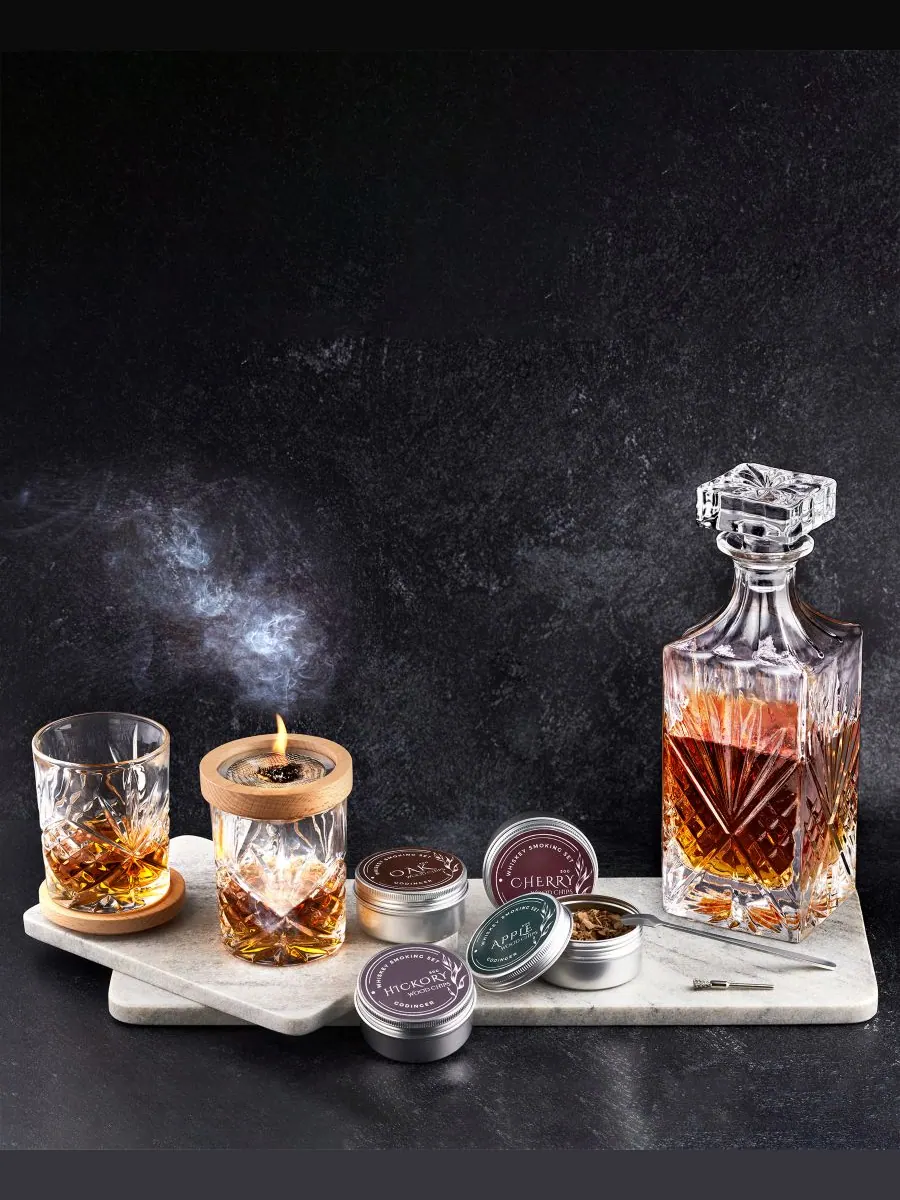 Набор из 9 предметов: коптильня для виски Dublin Crystal Godinger — изображение 2 из 2, прозрачный