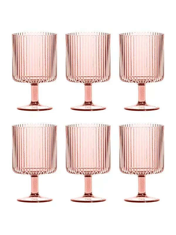 Набор из 6 винных бокалов Mesa Abode Homewares — изображение 1 из 2, розовый