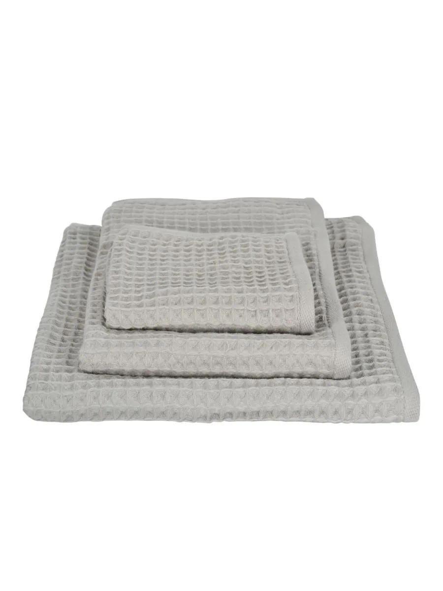 Хлопковое полотенце для рук Air Waffle, 24 x 39 дюймов Uchino — изображение 2 из 5, серый