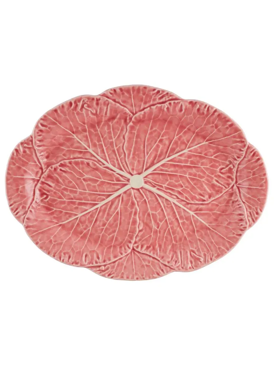 Большое овальное блюдо Cabbage Pink Bordallo Pinheiro — розовый