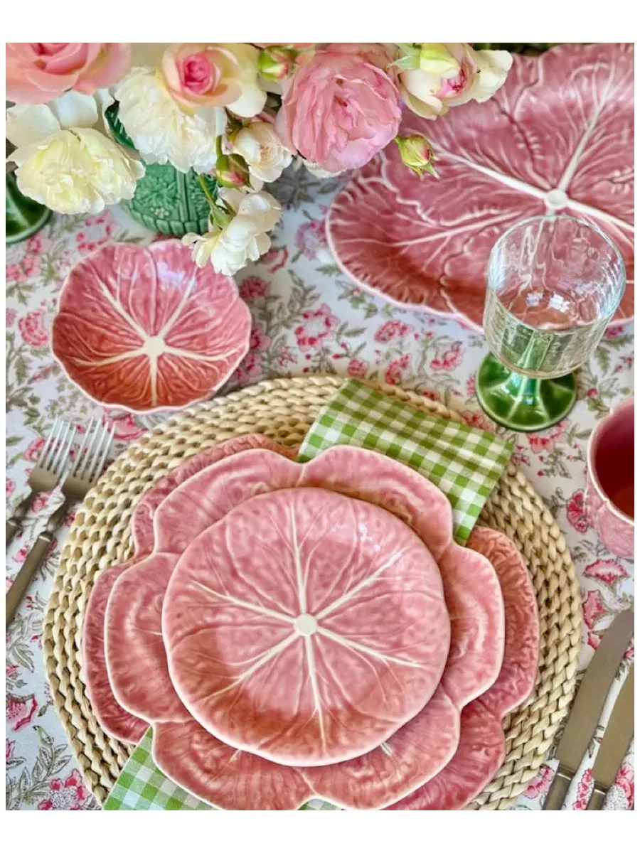 Большое овальное блюдо Cabbage Pink Bordallo Pinheiro — изображение 2 из 6, розовый