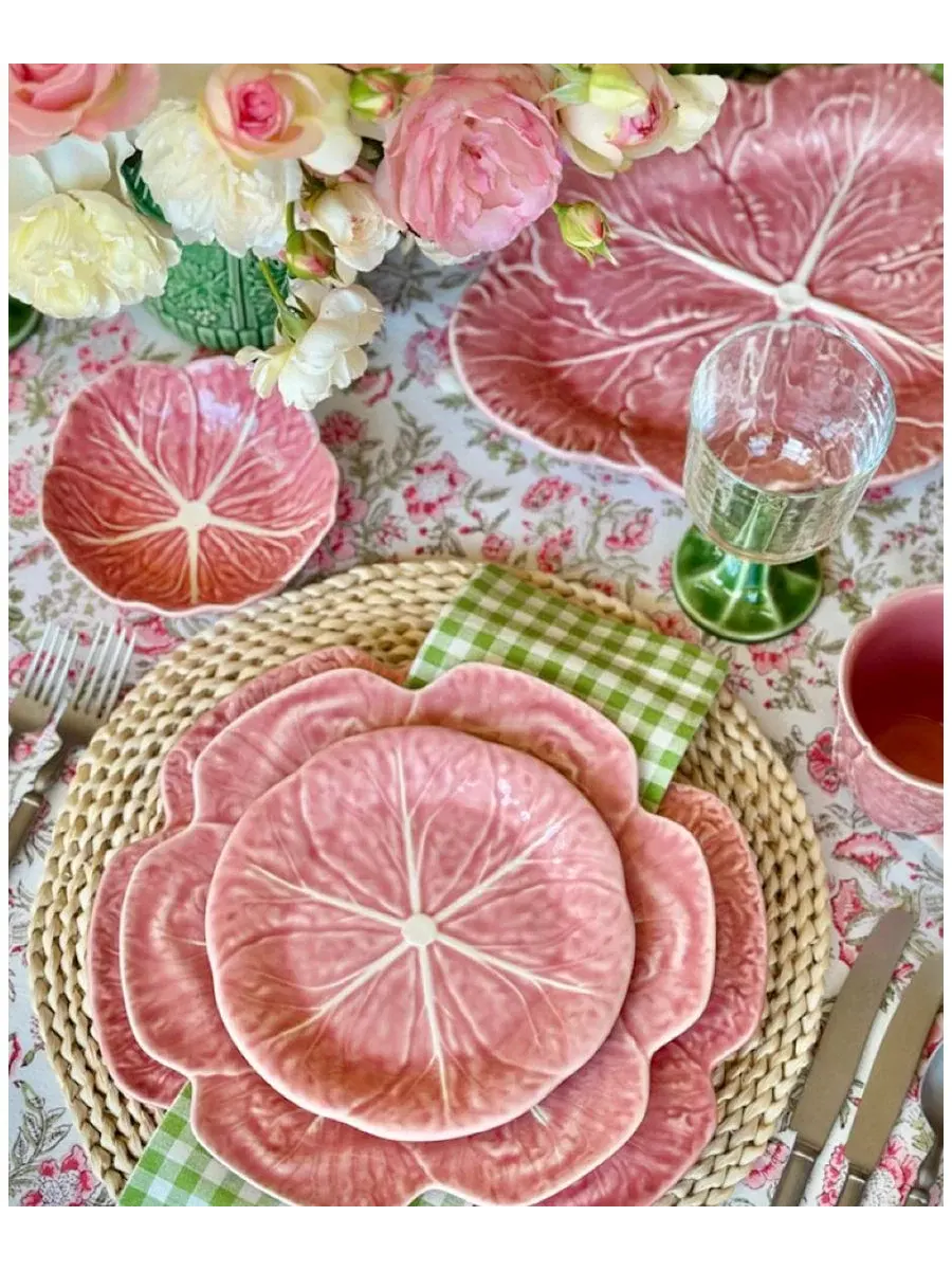 Большое овальное блюдо Cabbage Pink Bordallo Pinheiro — изображение 4 из 6, розовый