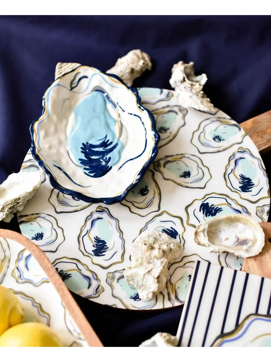 Блюдо для устриц с ручной росписью, 33 см Coton Colors — изображение 3 из 3, оранжевый