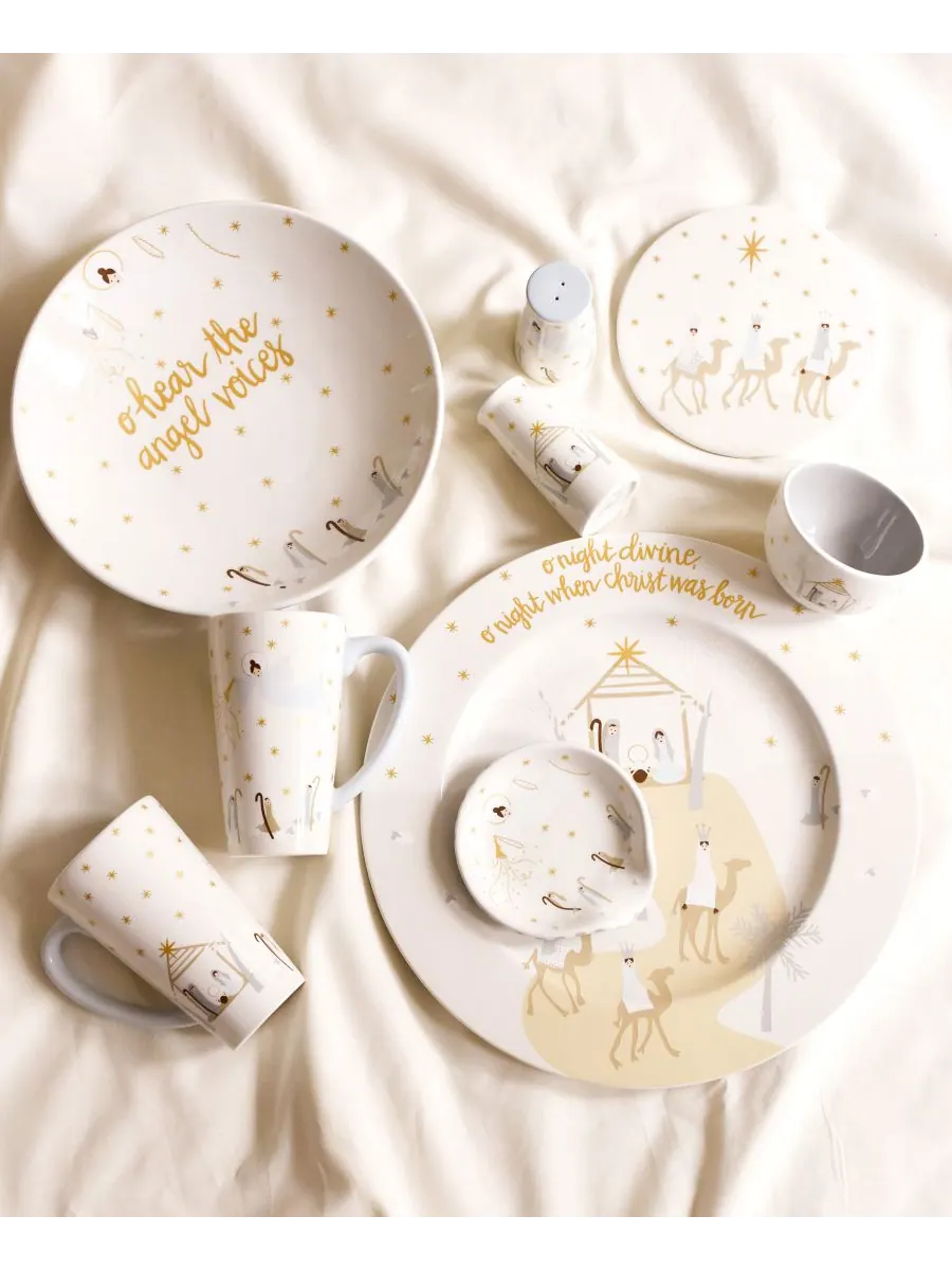 О, Святая Ночь, круглое блюдо Coton Colors — изображение 3 из 3, белый